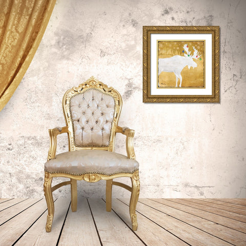 Gold Holiday IV Gold Ornate Wood Framed Art Print with Double Matting by Brent, Paul