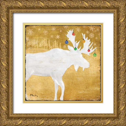 Gold Holiday IV Gold Ornate Wood Framed Art Print with Double Matting by Brent, Paul