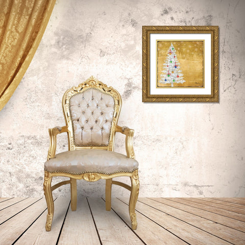Gold Holiday V Gold Ornate Wood Framed Art Print with Double Matting by Brent, Paul