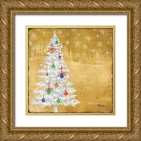 Gold Holiday V Gold Ornate Wood Framed Art Print with Double Matting by Brent, Paul