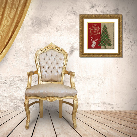 Tartan Holiday I Gold Ornate Wood Framed Art Print with Double Matting by Brent, Paul