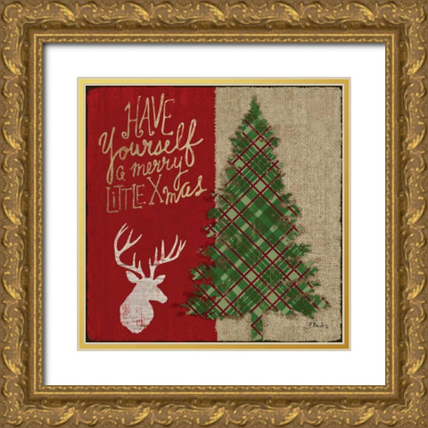 Tartan Holiday I Gold Ornate Wood Framed Art Print with Double Matting by Brent, Paul