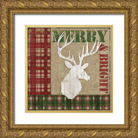 Holly Jolly Lodge I Gold Ornate Wood Framed Art Print with Double Matting by Brent, Paul