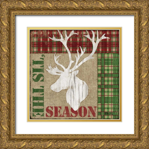 Holly Jolly Lodge II Gold Ornate Wood Framed Art Print with Double Matting by Brent, Paul