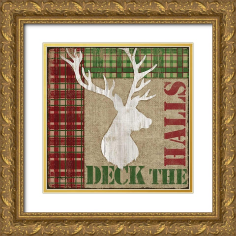 Holly Jolly Lodge III Gold Ornate Wood Framed Art Print with Double Matting by Brent, Paul