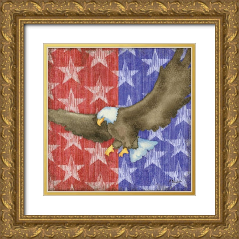 Brave Eagle II Gold Ornate Wood Framed Art Print with Double Matting by Brent, Paul