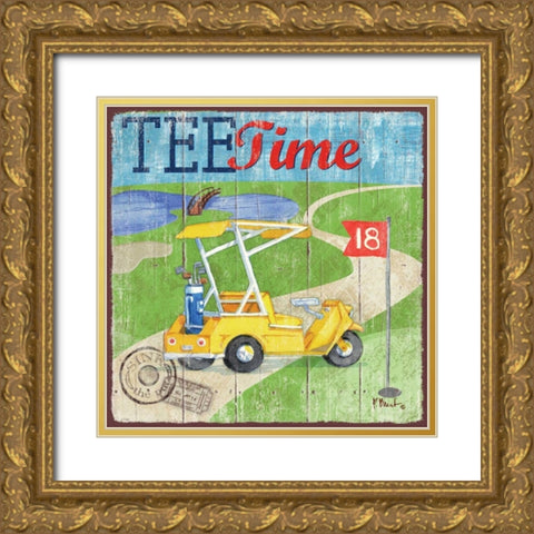 Golf Time III Gold Ornate Wood Framed Art Print with Double Matting by Brent, Paul