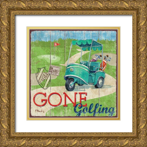 Golf Time IV Gold Ornate Wood Framed Art Print with Double Matting by Brent, Paul