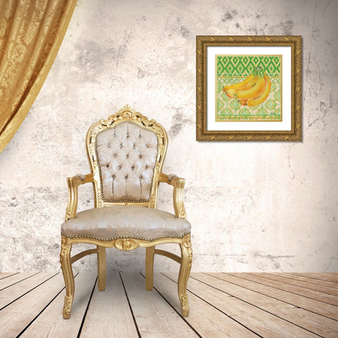 Fruit Ikat III Gold Ornate Wood Framed Art Print with Double Matting by Brent, Paul
