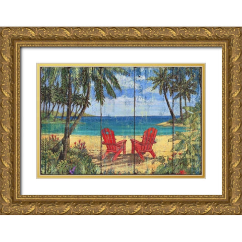 Discovery Bay Gold Ornate Wood Framed Art Print with Double Matting by Brent, Paul