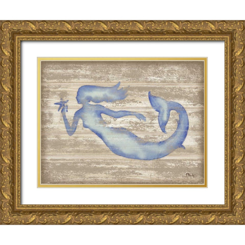 Providence Mermaid Gold Ornate Wood Framed Art Print with Double Matting by Brent, Paul