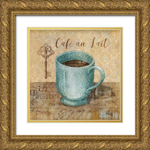 Bonjour Cafe III Gold Ornate Wood Framed Art Print with Double Matting by Brent, Paul