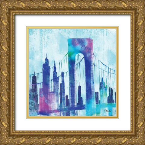 Manhattan II Gold Ornate Wood Framed Art Print with Double Matting by Brent, Paul