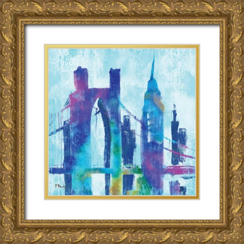 Manhattan III Gold Ornate Wood Framed Art Print with Double Matting by Brent, Paul