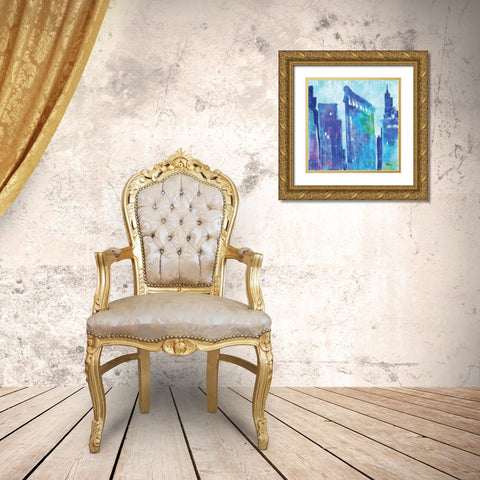 Manhattan IV Gold Ornate Wood Framed Art Print with Double Matting by Brent, Paul