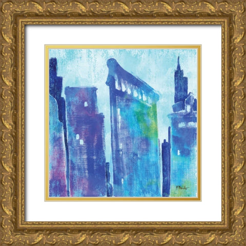 Manhattan IV Gold Ornate Wood Framed Art Print with Double Matting by Brent, Paul