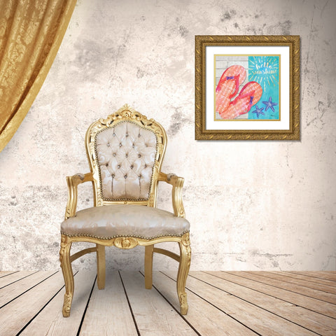 Sunshine Sandals I Gold Ornate Wood Framed Art Print with Double Matting by Brent, Paul