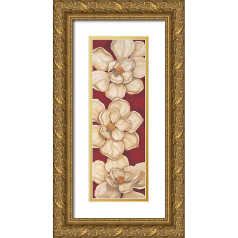 Bella Grande Magnolias Gold Ornate Wood Framed Art Print with Double Matting by Brent, Paul