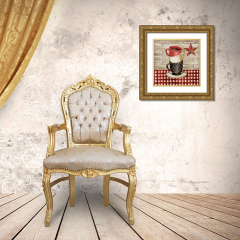 Farmhouse Coffee Cups II Gold Ornate Wood Framed Art Print with Double Matting by Brent, Paul