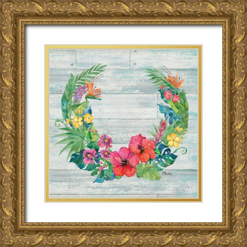 Island Floral I Gold Ornate Wood Framed Art Print with Double Matting by Brent, Paul