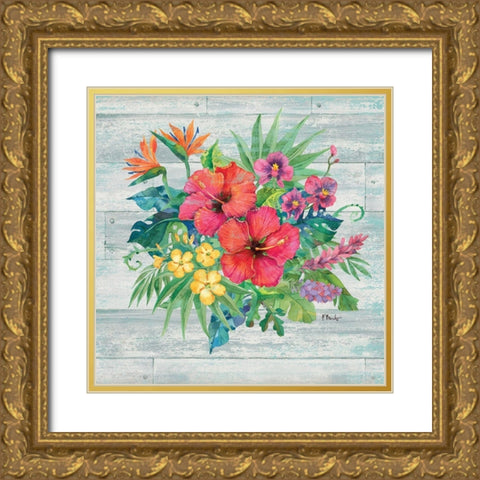 Island Floral II Gold Ornate Wood Framed Art Print with Double Matting by Brent, Paul