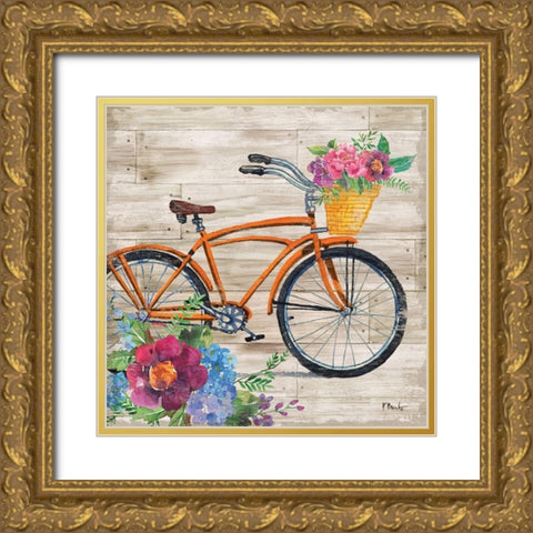 Petal Pusher III Gold Ornate Wood Framed Art Print with Double Matting by Brent, Paul