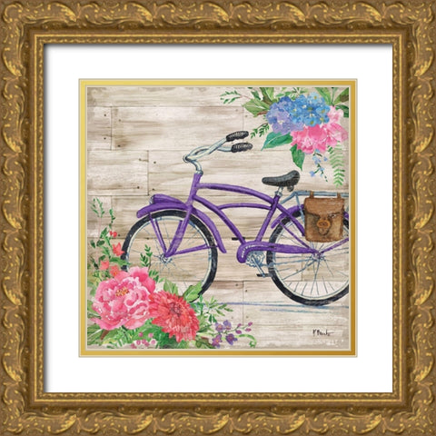 Petal Pusher IV Gold Ornate Wood Framed Art Print with Double Matting by Brent, Paul
