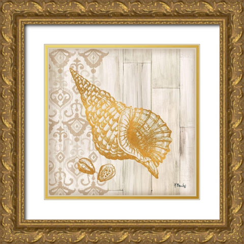 Saint Tropez Shells I Gold Ornate Wood Framed Art Print with Double Matting by Brent, Paul