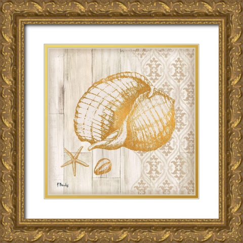 Saint Tropez Shells II Gold Ornate Wood Framed Art Print with Double Matting by Brent, Paul