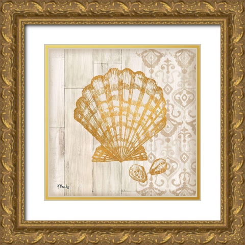 Saint Tropez Shells IV Gold Ornate Wood Framed Art Print with Double Matting by Brent, Paul