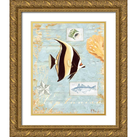 Neptunian Gold Ornate Wood Framed Art Print with Double Matting by Brent, Paul