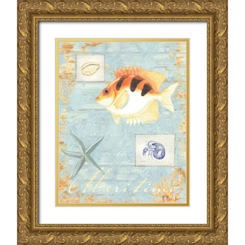 Maritime Gold Ornate Wood Framed Art Print with Double Matting by Brent, Paul