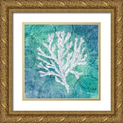 Echoes Coral IV Gold Ornate Wood Framed Art Print with Double Matting by Brent, Paul