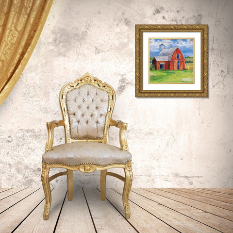 Homeland Barn I Gold Ornate Wood Framed Art Print with Double Matting by Brent, Paul