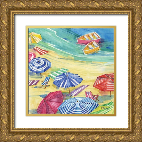 Umbrella Cove I Gold Ornate Wood Framed Art Print with Double Matting by Brent, Paul