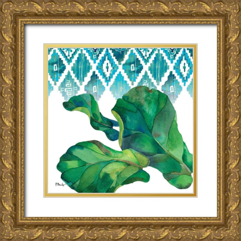 Palm Fronds II Gold Ornate Wood Framed Art Print with Double Matting by Brent, Paul