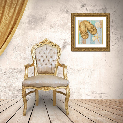 Braided Sandals I Gold Ornate Wood Framed Art Print with Double Matting by Brent, Paul