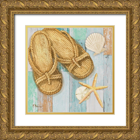 Braided Sandals I Gold Ornate Wood Framed Art Print with Double Matting by Brent, Paul