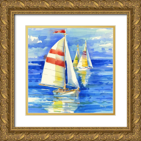 Cape Sailboats I Gold Ornate Wood Framed Art Print with Double Matting by Brent, Paul