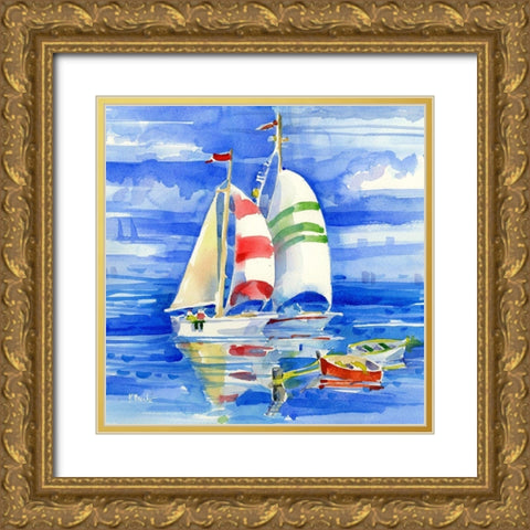 Cape Sailboats II Gold Ornate Wood Framed Art Print with Double Matting by Brent, Paul