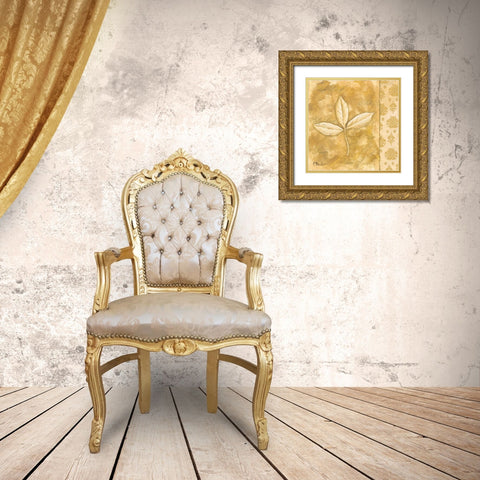 Leaf Oasis IV Gold Ornate Wood Framed Art Print with Double Matting by Brent, Paul