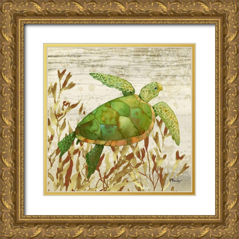 Calypso Turtles I Gold Ornate Wood Framed Art Print with Double Matting by Brent, Paul