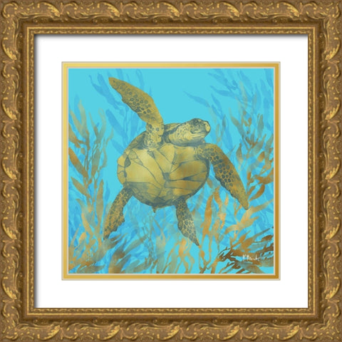 Cedar Key Turtle I Gold Ornate Wood Framed Art Print with Double Matting by Brent, Paul