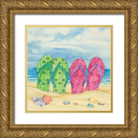 Toes in the Sand II Gold Ornate Wood Framed Art Print with Double Matting by Brent, Paul