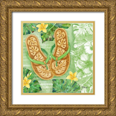 Key West Sandals II Gold Ornate Wood Framed Art Print with Double Matting by Brent, Paul