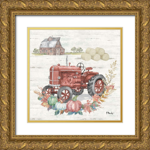 Plymouth Tractor II Gold Ornate Wood Framed Art Print with Double Matting by Brent, Paul