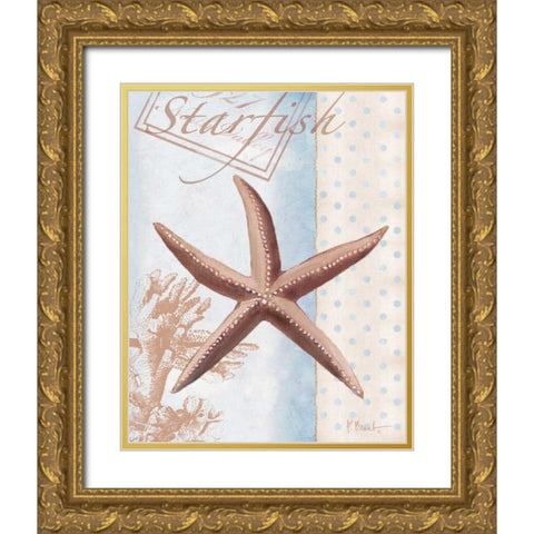 Beachhouse Blue IV Gold Ornate Wood Framed Art Print with Double Matting by Brent, Paul