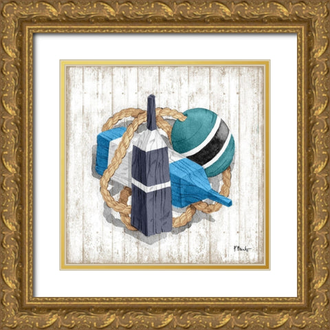 Fairhaven Buoys II Gold Ornate Wood Framed Art Print with Double Matting by Brent, Paul