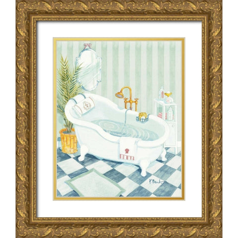 Claw Tub Gold Ornate Wood Framed Art Print with Double Matting by Brent, Paul