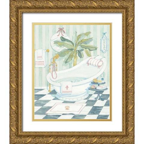 Slipper Tub Gold Ornate Wood Framed Art Print with Double Matting by Brent, Paul